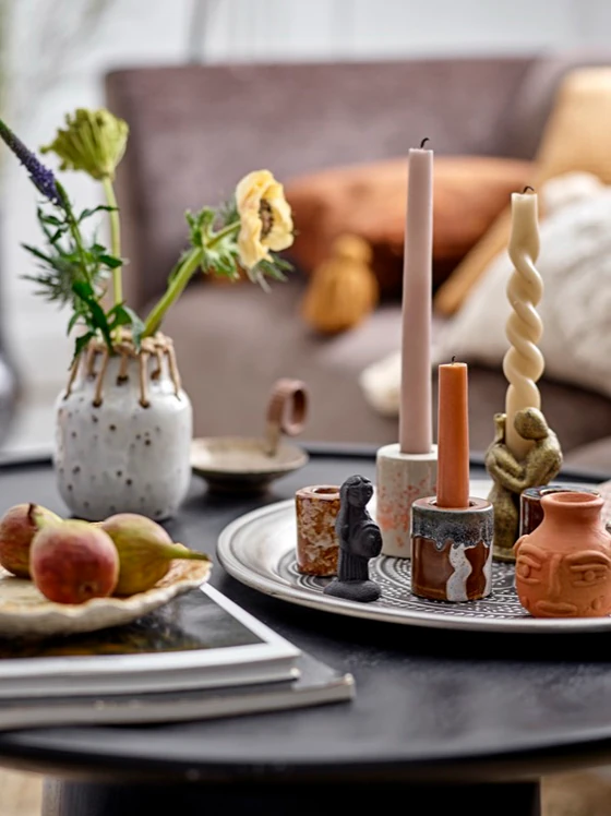 Speiseteller Blattform Bloomingville Savanna Braun Steingut