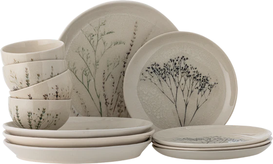 Geschirrset Steingut Bloomingville Bea Natur – Einzigartiges Design