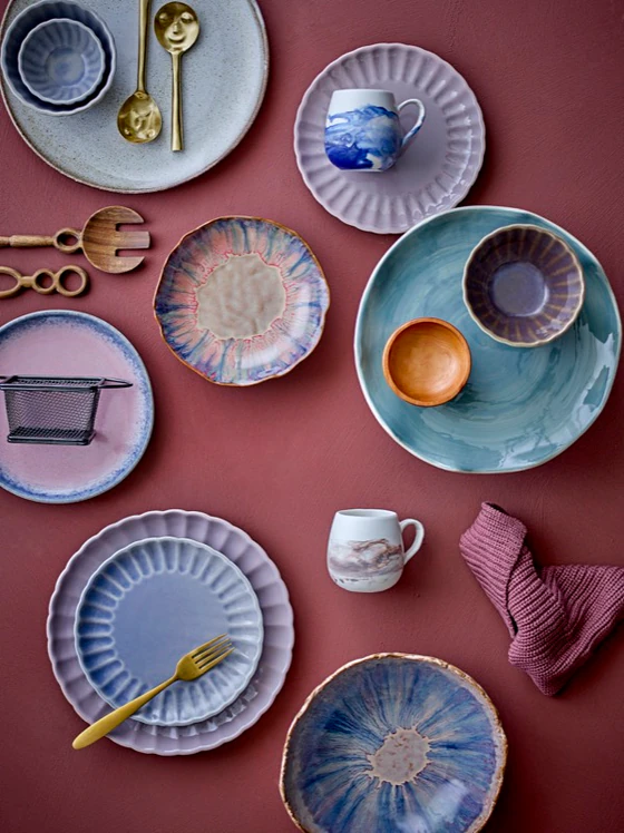 Speiseteller Steingut Bloomingville Paula Rosa Unikat