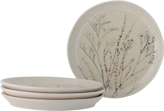 Speiseteller-Set Steingut Natur 4er Bea Bloomingville Unikat