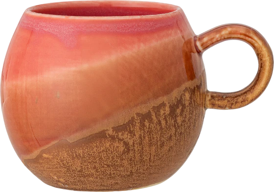 Kaffeetasse Steingut Bloomingville Paula Orange Unikat Retro