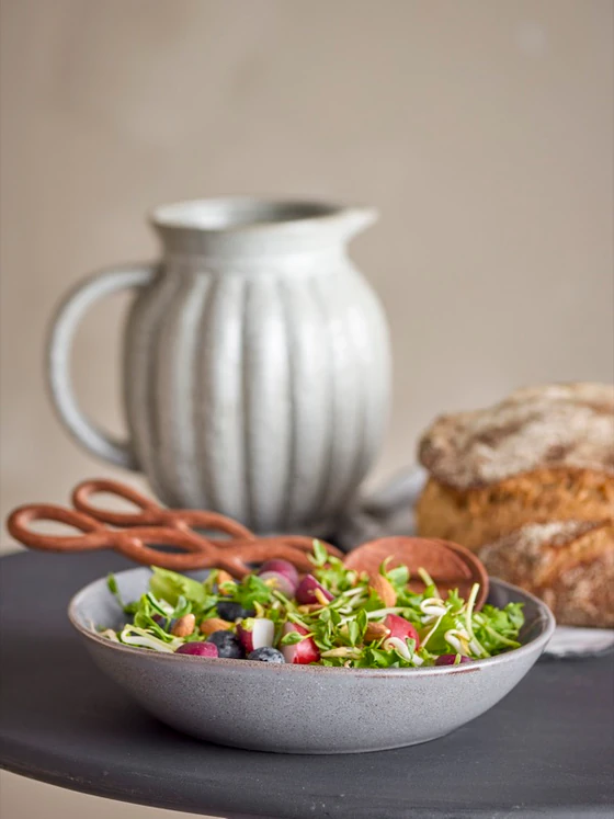 Tiefer Speiseteller Bloomingville Sandrine Grau Steingut Unikat