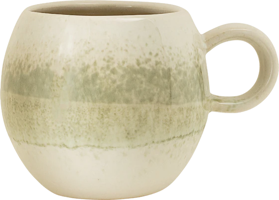 Kaffeetasse Steingut Bloomingville Paula Grün – Handglasiert Unikat