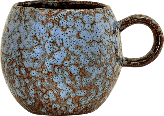 Kaffeetasse Steinzeug Blau Bloomingville Paula – Unikat Glasur