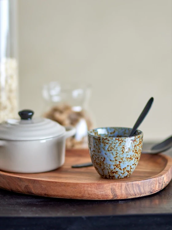 Trinkbecher Steinzeug Bloomingville Paula Blau – Stapelbar Unikat