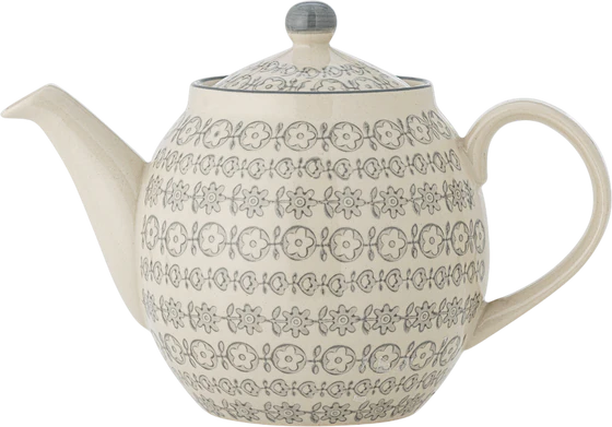 Teekanne Steingut Bloomingville Karine Grau 1200ml Skandi-Chic