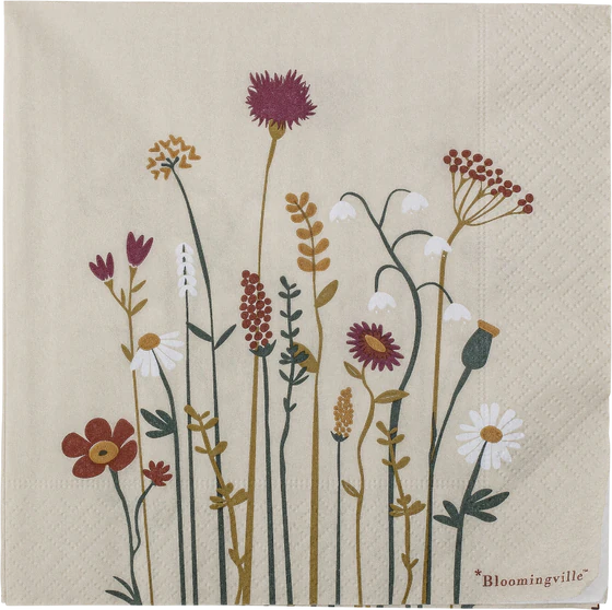 Papierservietten Bloomingville Paige Natur FSC® Mix 33x33 cm