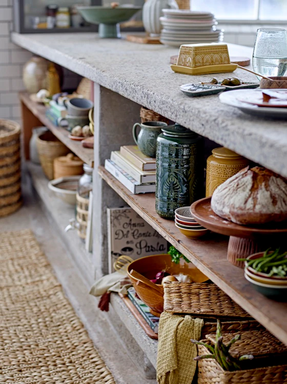 Butterdose Bloomingville Rani Gelb Steingut Unikat-Design
