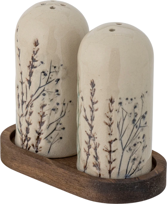 Salz- und Pfefferstreuer-Set Bloomingville Bea Natur Steingut Unikat