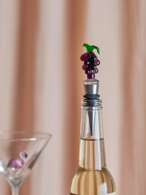 Weinflaschenverschluss Bloomingville Lynn Violett Glas Unikat