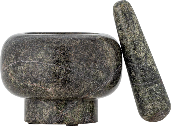 Mörser mit Stößel Grün Marmor Unikat Bloomingville Arazo