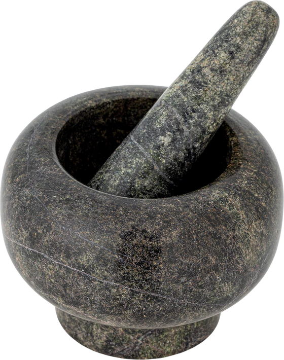 Mörser mit Stößel Grün Marmor Unikat Bloomingville Arazo