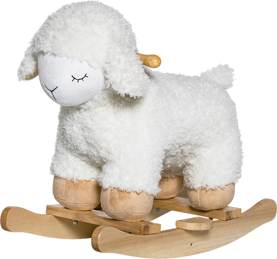 Schaukeltier Schaf Weiß Bloomingville Laasrith – Kuscheliges Polyester
