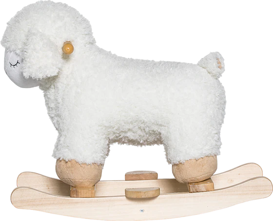 Schaukeltier Schaf Weiß Bloomingville Laasrith – Kuscheliges Polyester