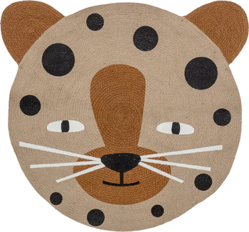 Kinderzimmerteppich Leopard Bloomingville Naffie Braun Jute
