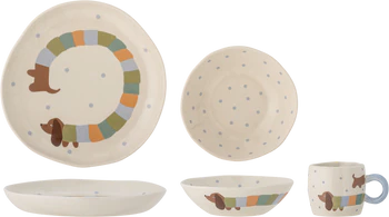 Kindergeschirr-Set Bloomingville Charlie Blau Steingut Robust