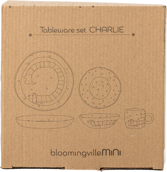 Kindergeschirr-Set Bloomingville Charlie Blau Steingut Robust