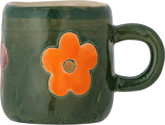 Kindertasse Steingut Bloomingville Addy Grün – Unikat für Kinder