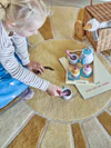 Runder Kinderzimmerteppich Bloomingville Sun Gelb Wolle