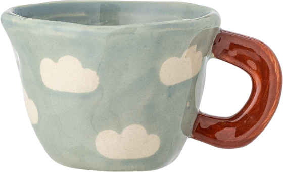 Kindertasse Steingut Blau Bloomingville MINI – Unikat Wolkenmotiv