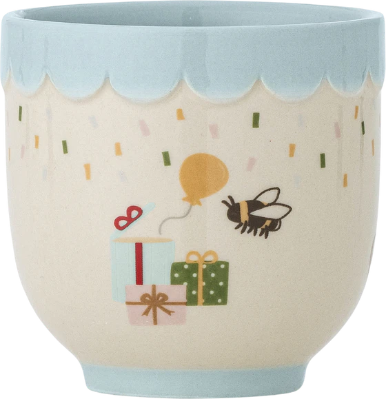 Kindertasse Steingut Blau Bloomingville MINI Celebrate – Spülmaschinengeeignet