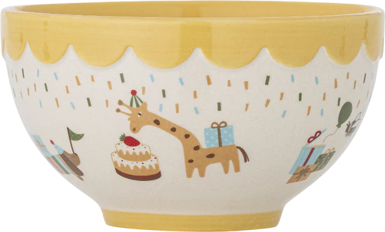 Kinderschale Steingut Bloomingville MINI Celebrate Gelb Unikat