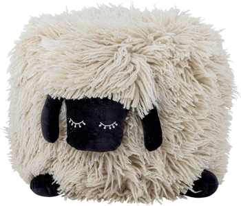 Kinderzimmer-Pouf Bloomingville MINI Dolly Weiß Wolle Schaf-Design
