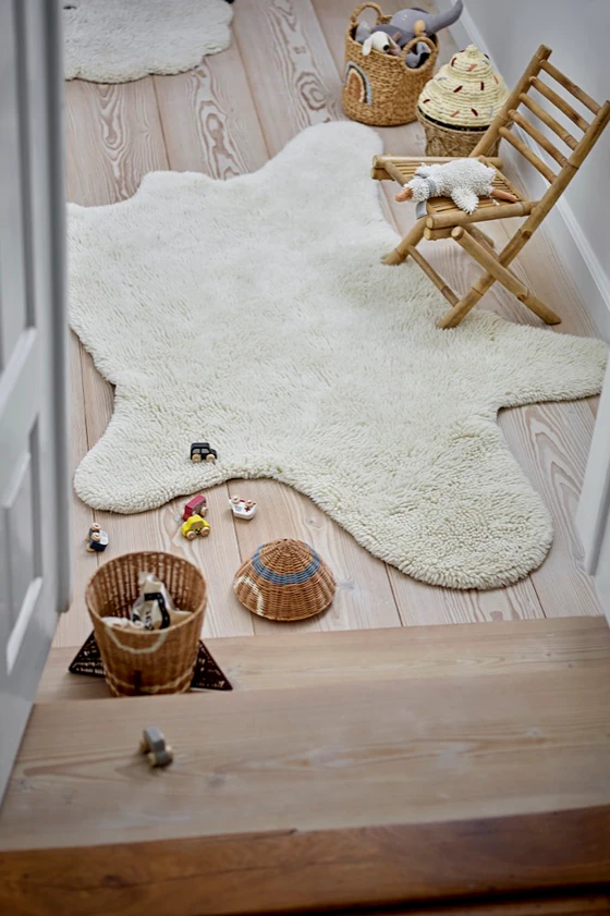 Kinderzimmerteppich Bär Weiß Wolle Bloomingville MINI - Kuschelig und Handgefertigt