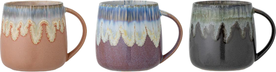 Becher-Set Bloomingville Cloe Rosé Steingut Unikate 3er