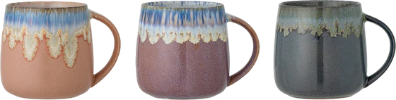 Becher-Set Bloomingville Cloe Rosé Steingut Unikate 3er