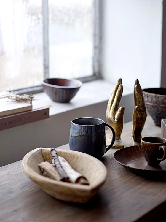 Becher-Set Bloomingville Cloe Rosé Steingut Unikate 3er