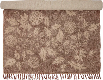 Wohnteppich Bloomingville Malu Braun Baumwolle – Florales Design