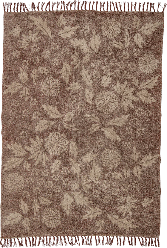 Wohnteppich Bloomingville Malu Braun Baumwolle – Florales Design