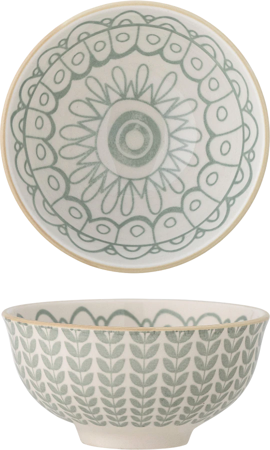 Dekorative Schale Steingut Grün Bloomingville Maple Unikat