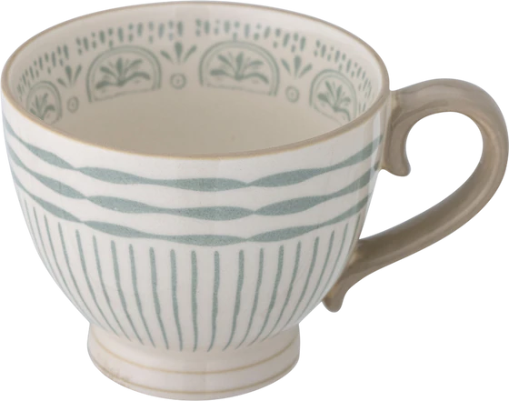 Becher mit Henkel Bloomingville Maple Grün Steingut Unikat