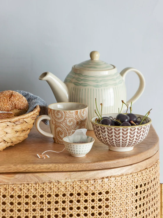 Kaffeetasse Steingut Orange Bloomingville Maple Unikat