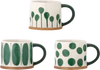 Becherset aus Steingut Bloomingville Linora Grün – Handbemalt, Unikat