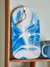 Servierbrett Steinzeug Bloomingville Aiden Blau – Unikat Glasur
