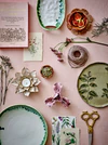 Dekorative Steingut-Figur Bloomingville Rosali Violett – Einzigartiges Design