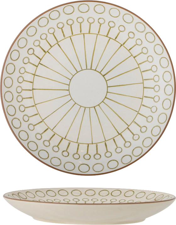 Speiseteller Steingut Bloomingville Maple Grün Unikat 25,5 cm