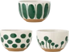 Set aus Steingutschalen Linora Grün Bloomingville – Unikat Design