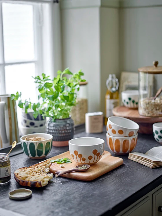 Set aus Steingutschalen Linora Grün Bloomingville – Unikat Design