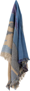 Wohn- und Kuscheldecke Bloomingville Maji Blau Recycelte Baumwolle