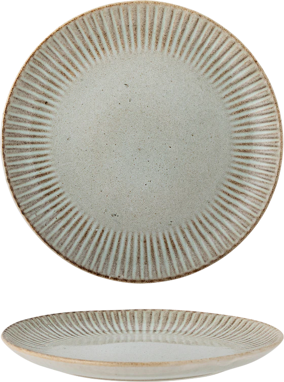 Speiseteller Bloomingville Fleur Natur Steinzeug Unikat 21 cm