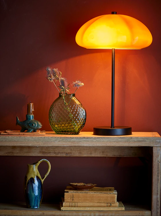 Tischleuchte Bloomingville Kinoko Gelb – Mediterranes Design