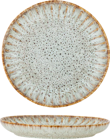 Speiseteller Bloomingville Fleur Natur Steinzeug Unikat 17 cm