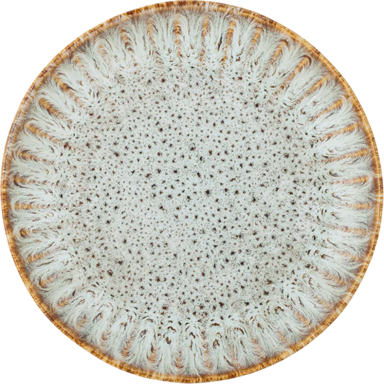 Speiseteller Bloomingville Fleur Natur Steinzeug Unikat 17 cm