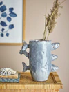 Dekorative Steingutvase Blau Bloomingville Tace – Handgefertigt Unikat