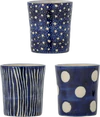 Tassen-Set Bloomingville Minoa Blau Steingut – Stapelbar & Handgefertigt