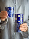 Tassen-Set Bloomingville Minoa Blau Steingut – Stapelbar & Handgefertigt
